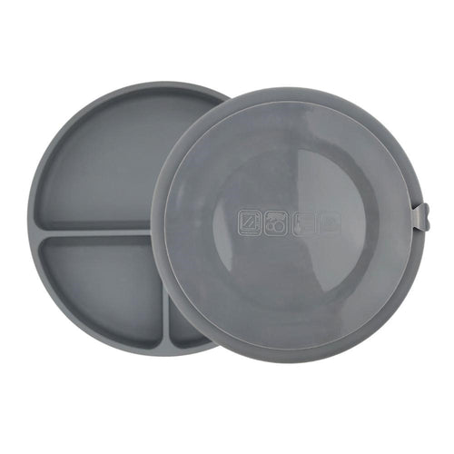 Silicone Suction Plate Dark Grey